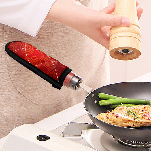 Chinese Lu Symbol Pattern Print Skillet Handle Cover