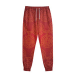Chinese Lu Symbol Pattern Print Sweatpants