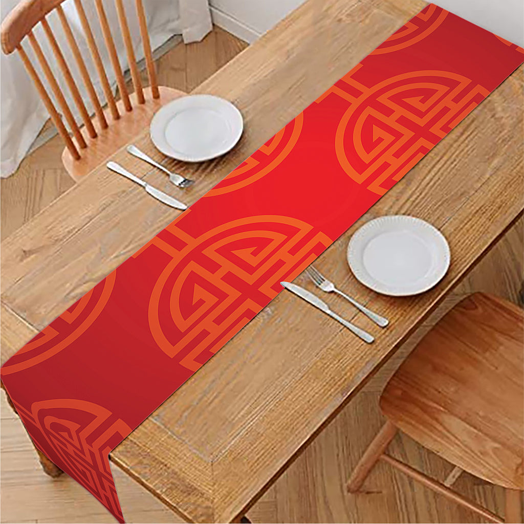 Chinese Lu Symbol Pattern Print Table Runner