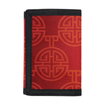 Chinese Lu Symbol Pattern Print Trifold Wallet