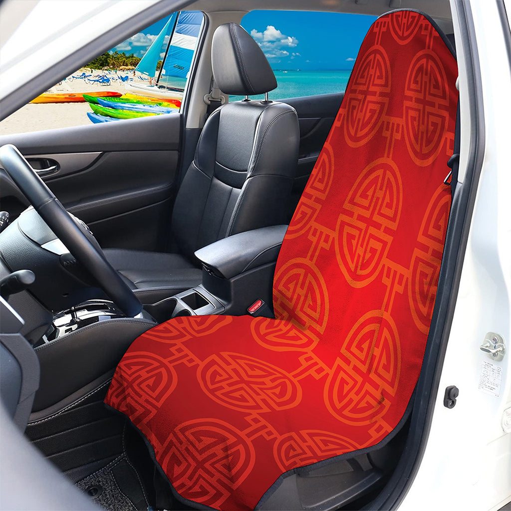 Chinese Lu Symbol Pattern Print Waterproof Car Seat Cover