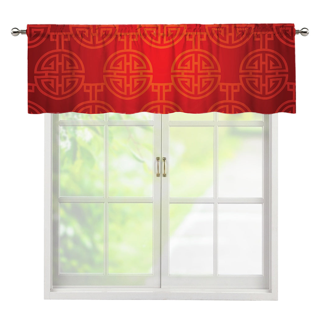 Chinese Lu Symbol Pattern Print Window Valance