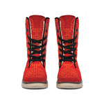 Chinese Lu Symbol Pattern Print Winter Boots