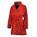 Chinese Lu Symbol Pattern Print Women's Bathrobe