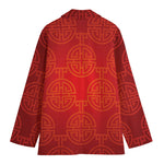 Chinese Lu Symbol Pattern Print Women's Blazer