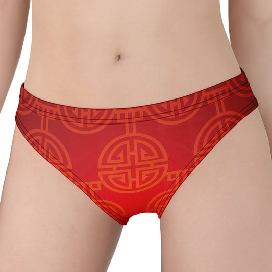 Chinese Lu Symbol Pattern Print Women's Panties