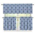 Chinese Luck Symbol Pattern Print 3 Piece Kitchen Curtains