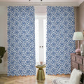 Chinese Luck Symbol Pattern Print Dimout Pencil Pleat Curtains