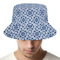 Chinese Luck Symbol Pattern Print Bucket Hat