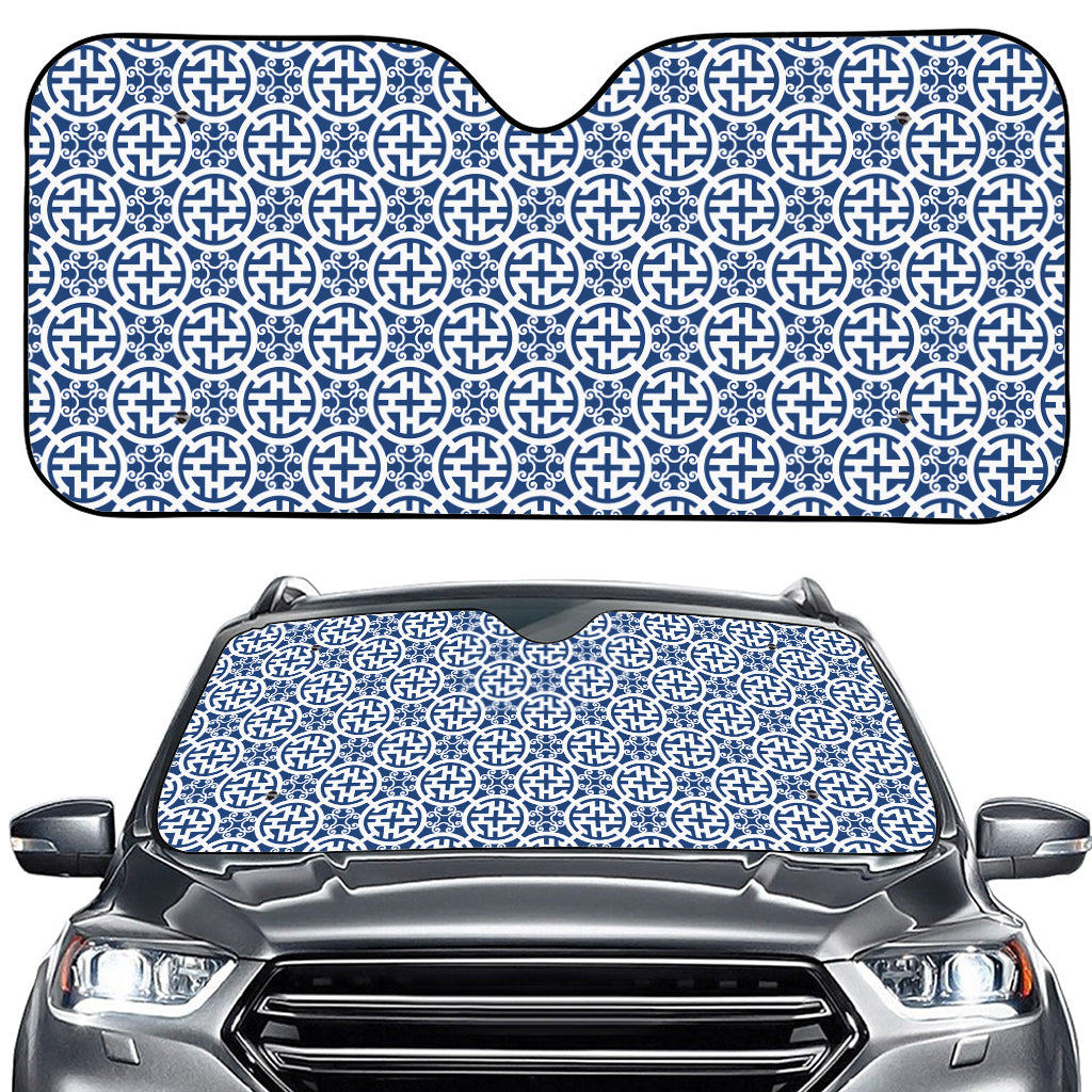 Chinese Luck Symbol Pattern Print Car Windshield Sun Shade