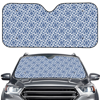 Chinese Luck Symbol Pattern Print Car Windshield Sun Shade