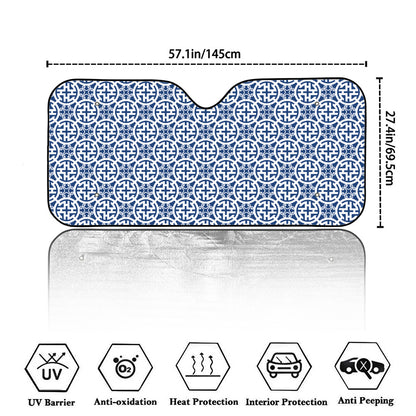 Chinese Luck Symbol Pattern Print Car Windshield Sun Shade