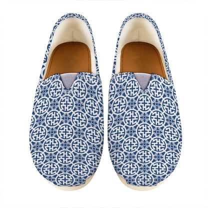 Chinese Luck Symbol Pattern Print Casual Shoes