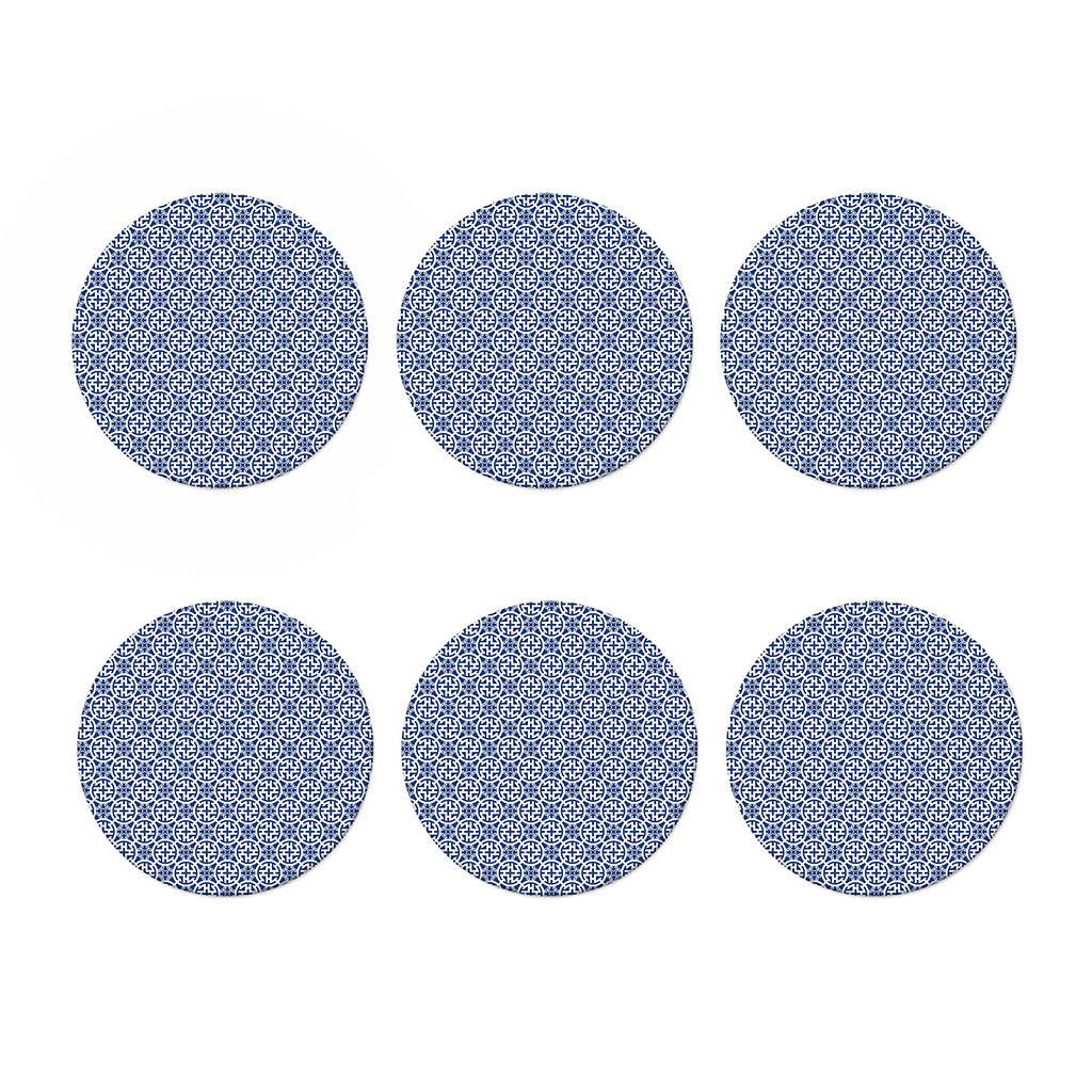 Chinese Luck Symbol Pattern Print Coaster Set