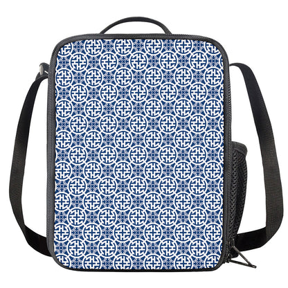 Chinese Luck Symbol Pattern Print Crossbody Lunch Bag