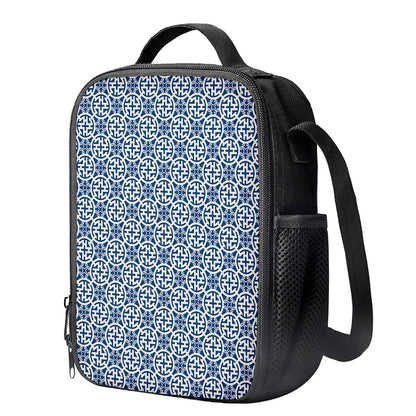Chinese Luck Symbol Pattern Print Crossbody Lunch Bag
