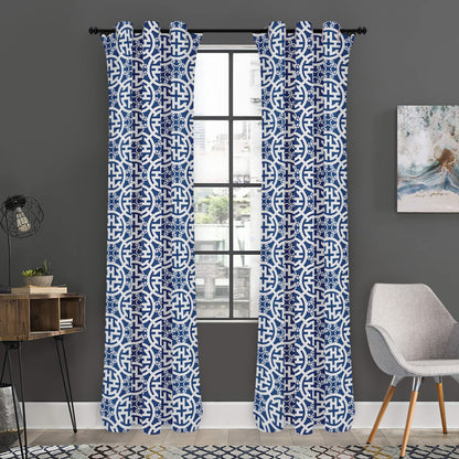 Chinese Luck Symbol Pattern Print Curtain