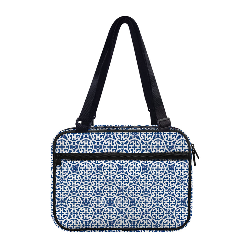 Chinese Luck Symbol Pattern Print Double Strap Bible Bag