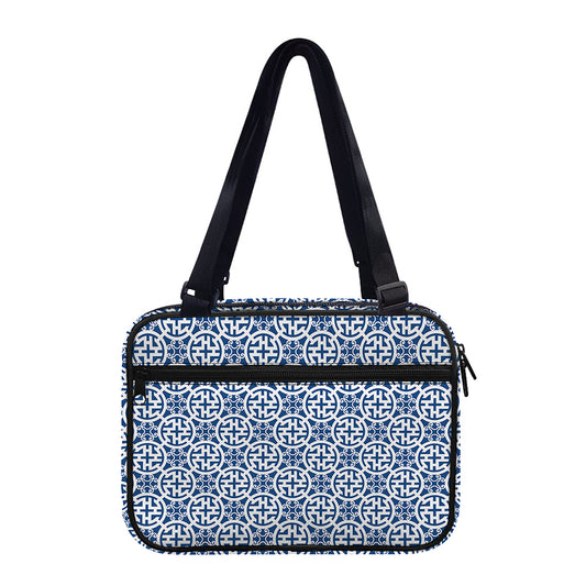 Chinese Luck Symbol Pattern Print Double Strap Bible Bag