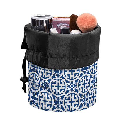 Chinese Luck Symbol Pattern Print Drawstring Makeup Bag