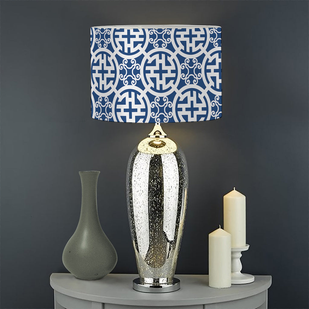 Chinese Luck Symbol Pattern Print Drum Lamp Shade