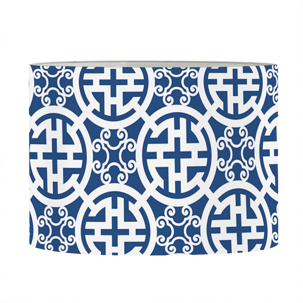 Chinese Luck Symbol Pattern Print Drum Lamp Shade