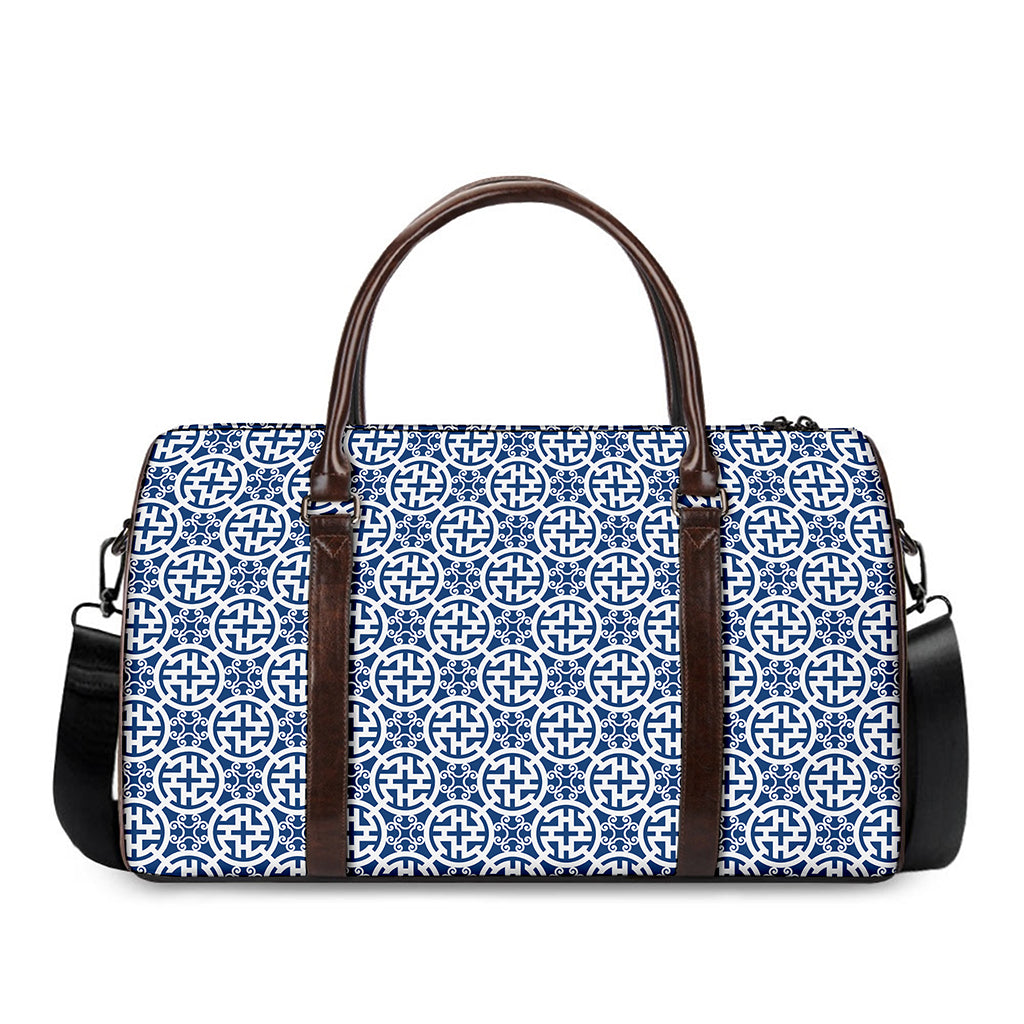 Chinese Luck Symbol Pattern Print Duffle Bag