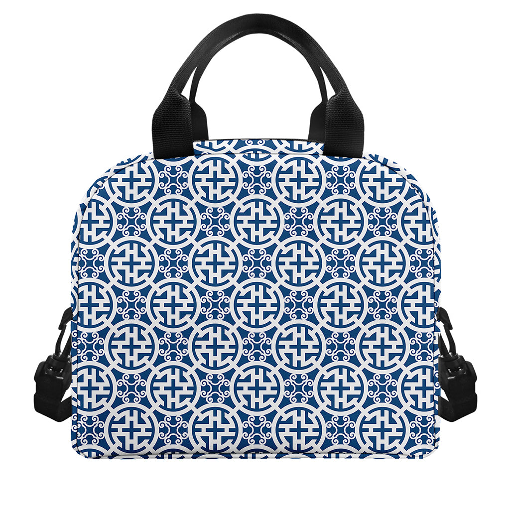 Chinese Luck Symbol Pattern Print Insulated Lunch Bag