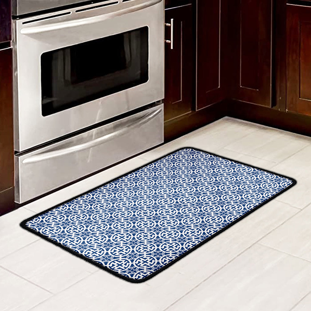 Chinese Luck Symbol Pattern Print Kitchen Mat
