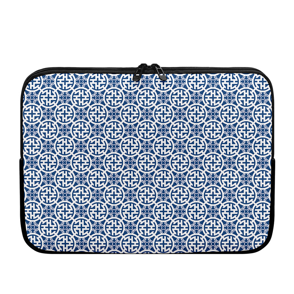Chinese Luck Symbol Pattern Print Laptop Sleeve