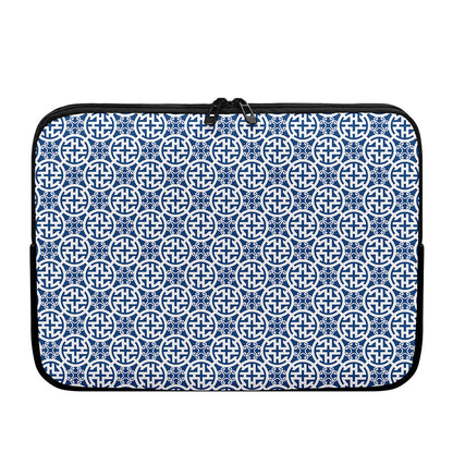 Chinese Luck Symbol Pattern Print Laptop Sleeve