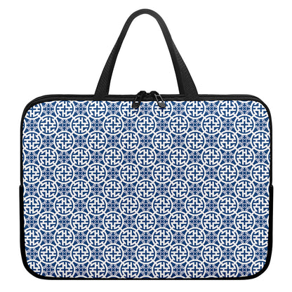 Chinese Luck Symbol Pattern Print Laptop Sleeve With Handle