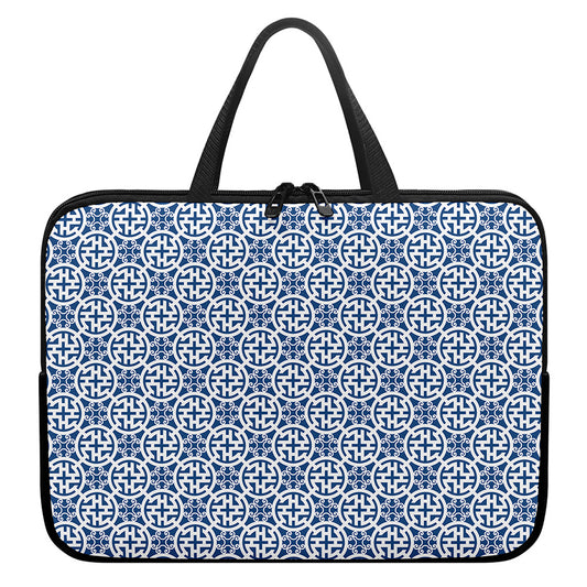 Chinese Luck Symbol Pattern Print Laptop Sleeve With Handle