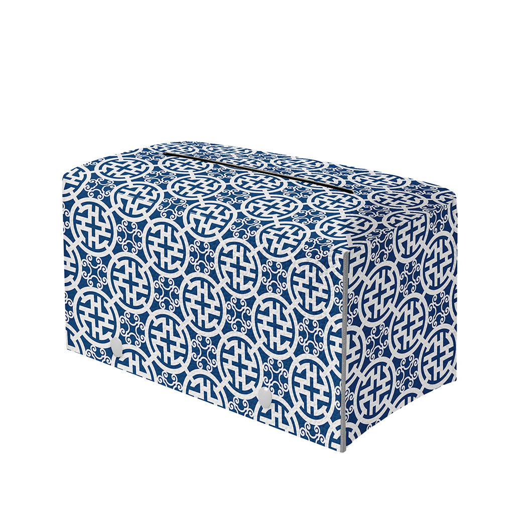 Chinese Luck Symbol Pattern Print Leather Tissue Box Cover