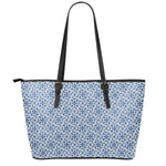 Chinese Luck Symbol Pattern Print Leather Tote Bag