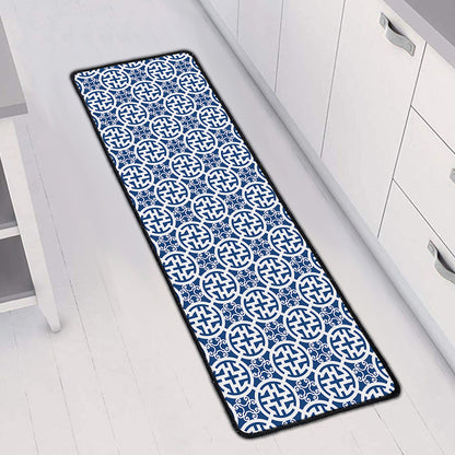Chinese Luck Symbol Pattern Print Long Kitchen Mat