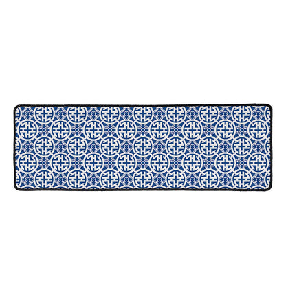 Chinese Luck Symbol Pattern Print Long Kitchen Mat
