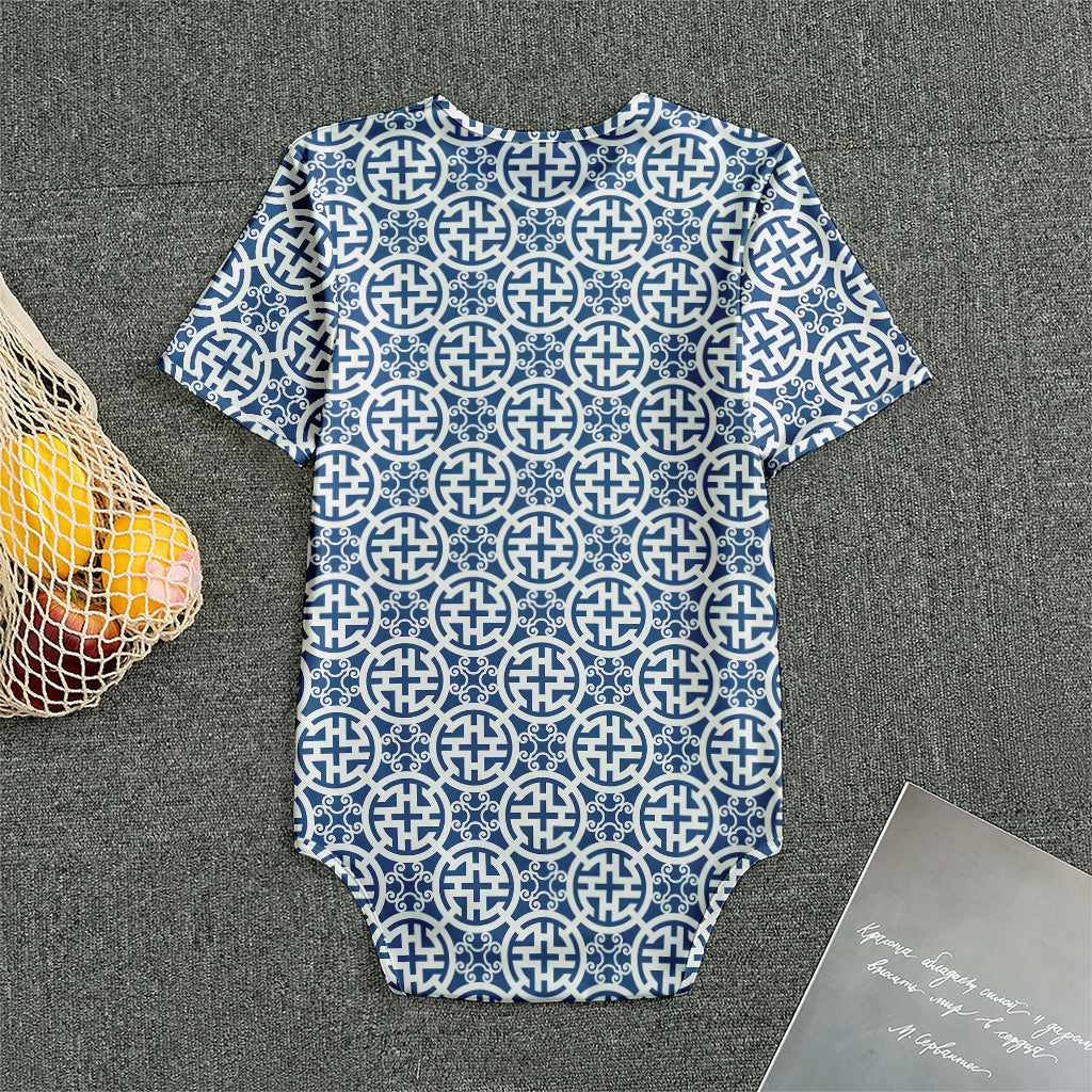 Chinese Luck Symbol Pattern Print Men's Bodysuit