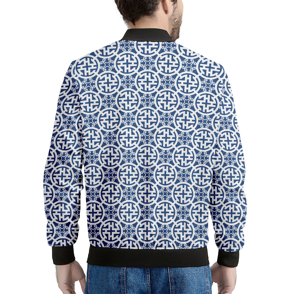 Chinese Luck Symbol Pattern Print Men's Bomber Jacket