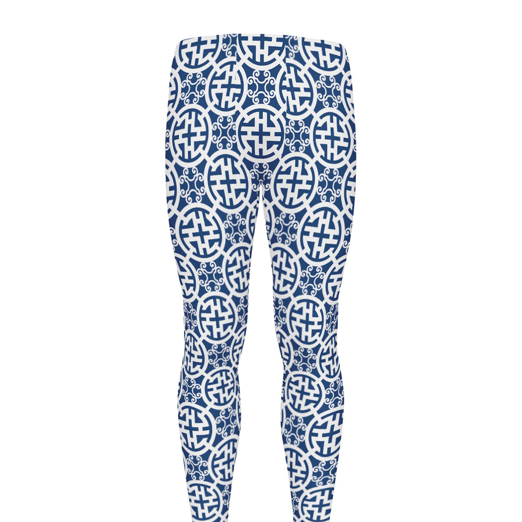 Chinese Luck Symbol Pattern Print Men's leggings