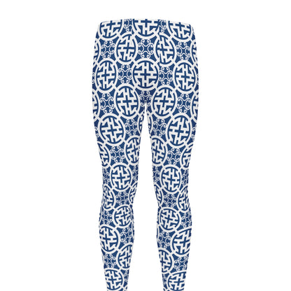 Chinese Luck Symbol Pattern Print Men's leggings