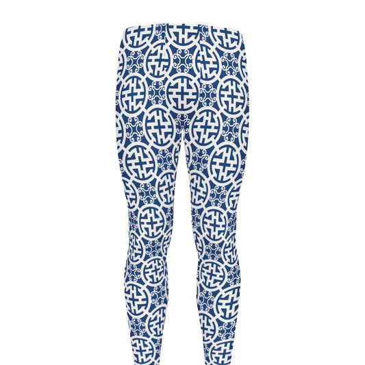 Chinese Luck Symbol Pattern Print Men's leggings