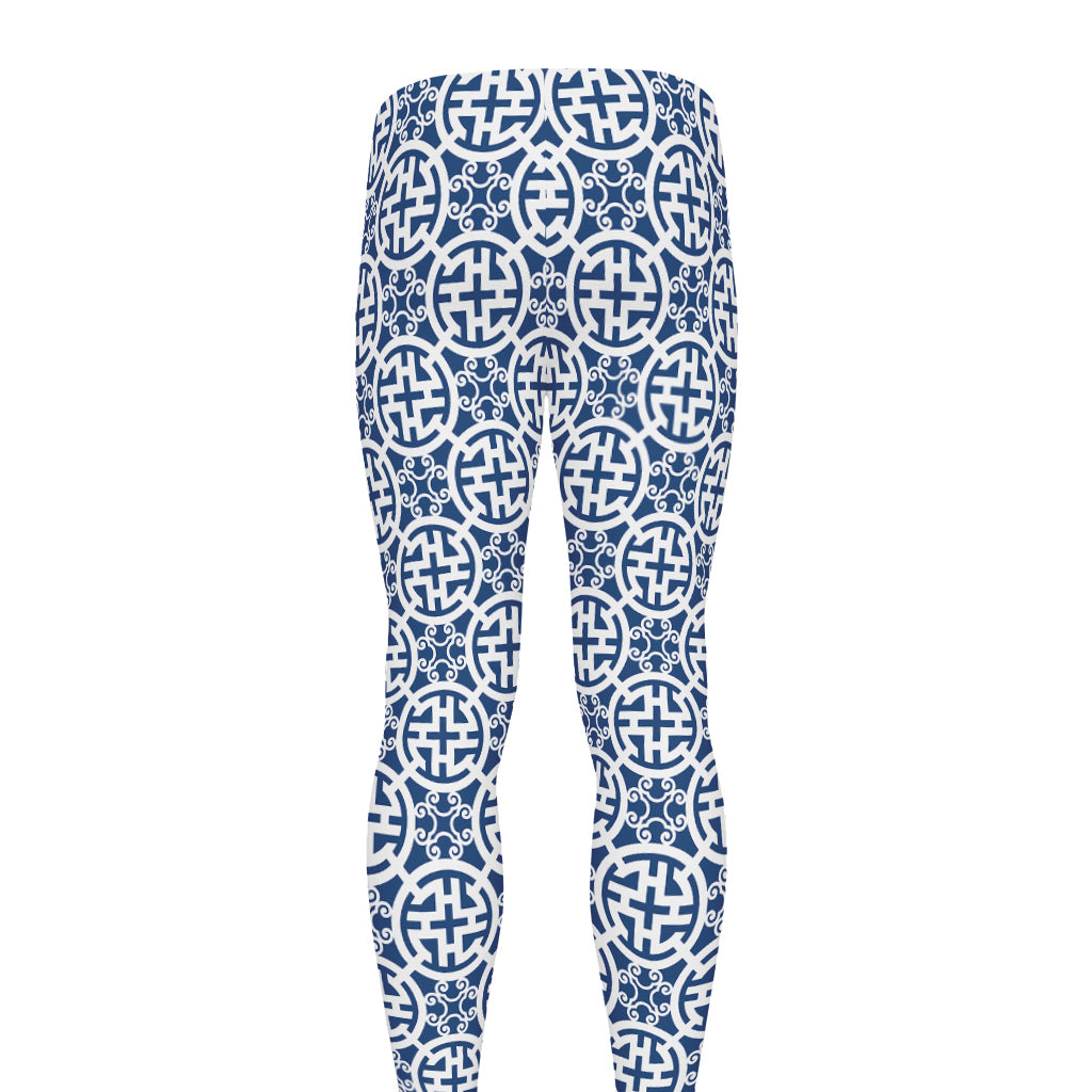 Chinese Luck Symbol Pattern Print Men's leggings