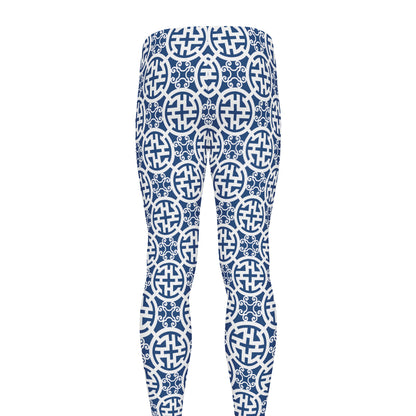 Chinese Luck Symbol Pattern Print Men's leggings