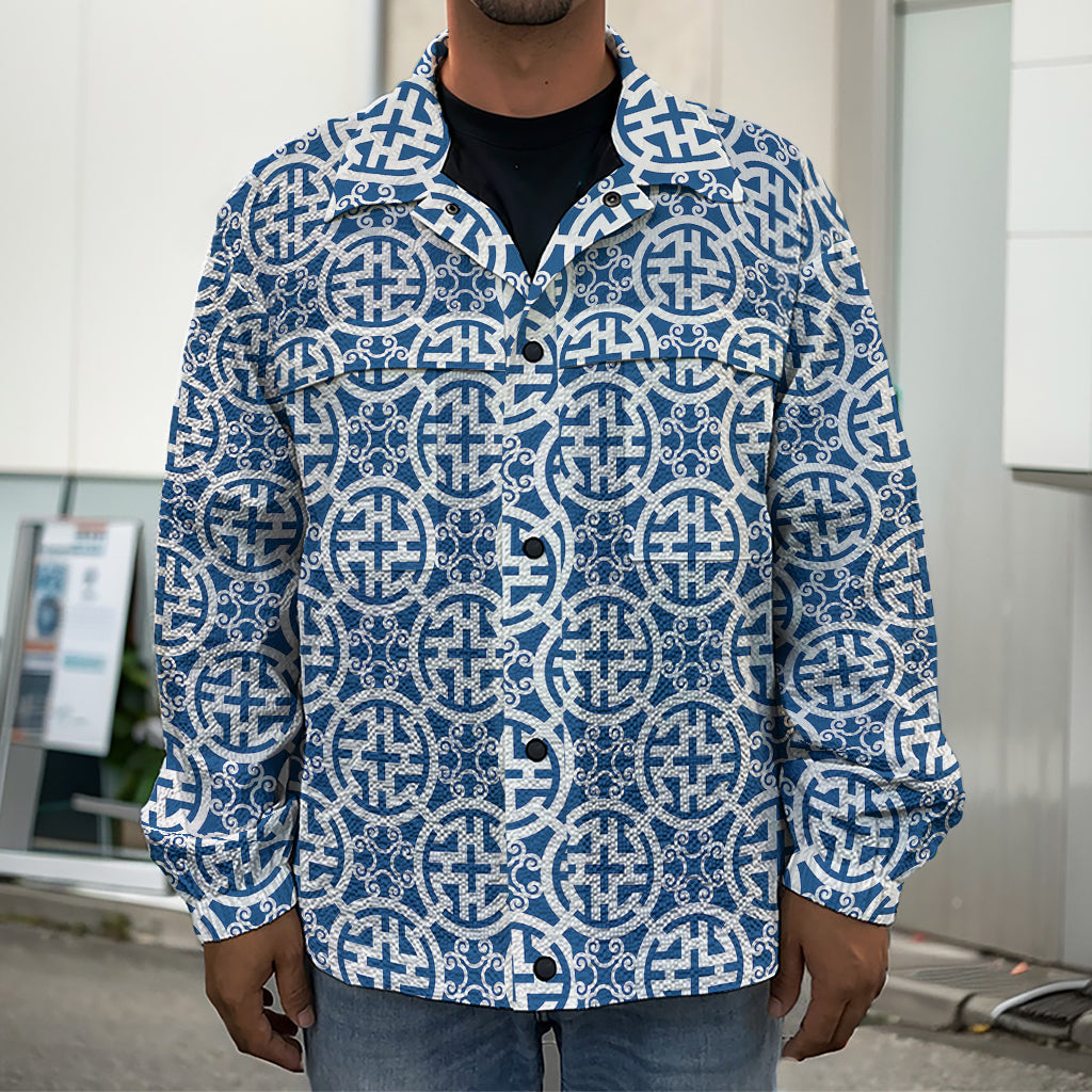 Chinese Luck Symbol Pattern Print Men's Shirt Jacket