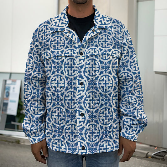 Chinese Luck Symbol Pattern Print Men's Shirt Jacket