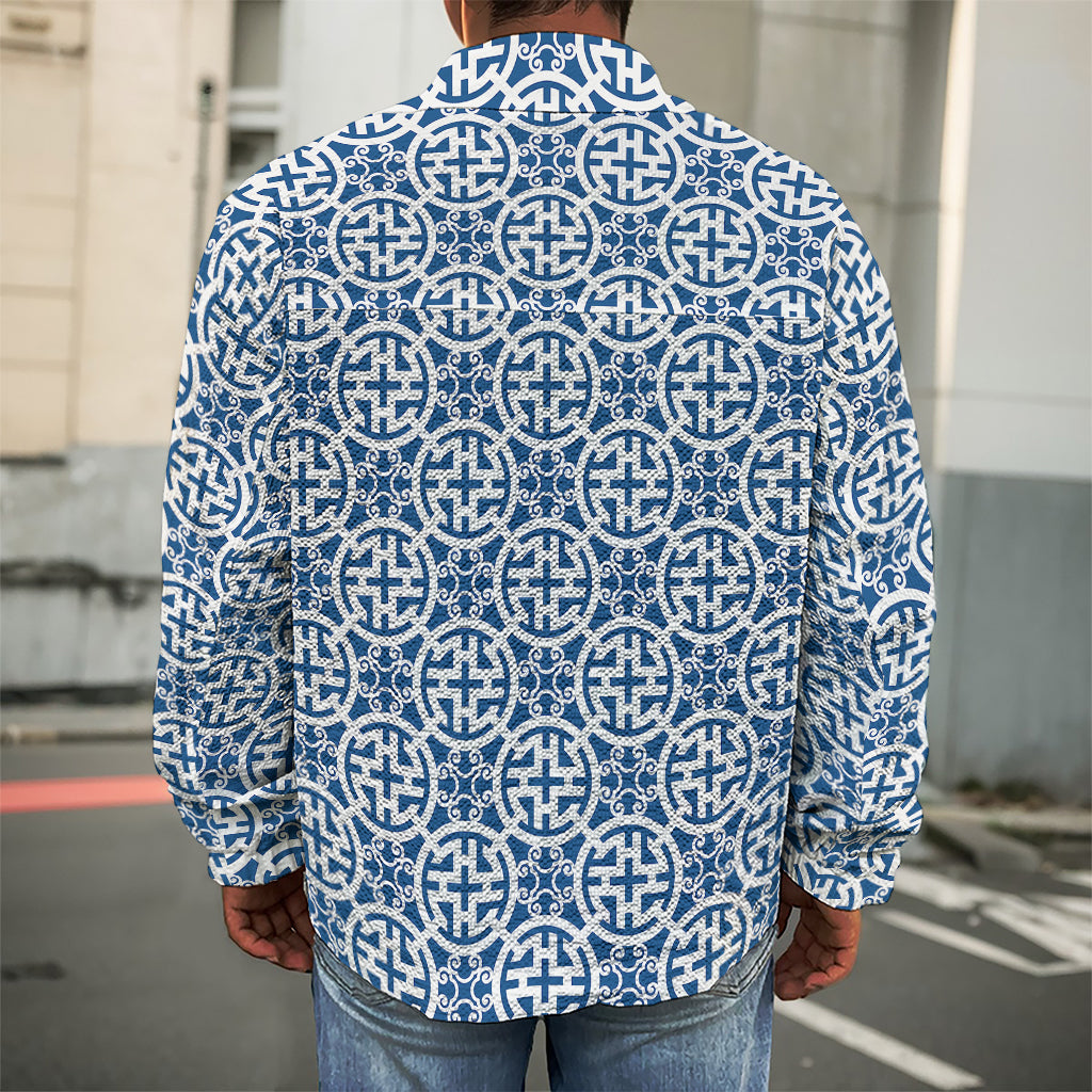 Chinese Luck Symbol Pattern Print Men's Shirt Jacket