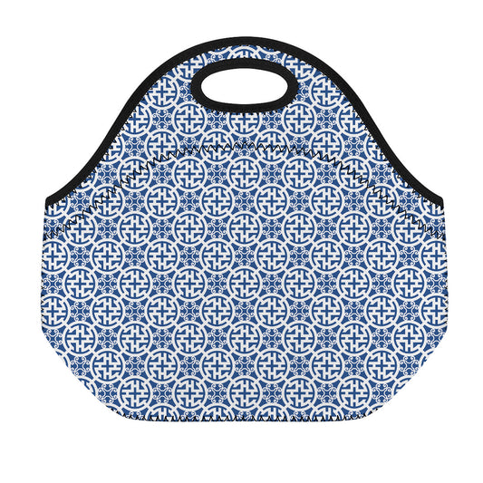 Chinese Luck Symbol Pattern Print Neoprene Lunch Bag