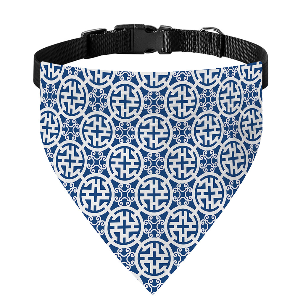 Chinese Luck Symbol Pattern Print Over The Collar Dog Bandana