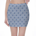 Chinese Luck Symbol Pattern Print Pencil Mini Skirt